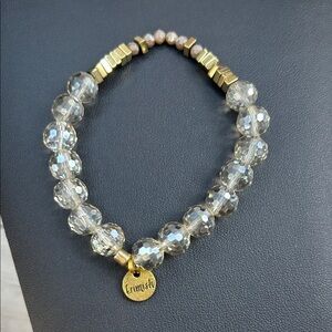 Erimish Gold and Clear Beaded Bracelet